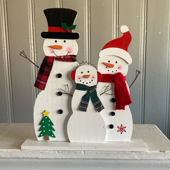 NWT- Precious Wooden Snowman ⛄️ Family Decoration Sign - Picture 13 of 17